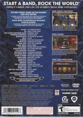 Rock Band 2 box cover back